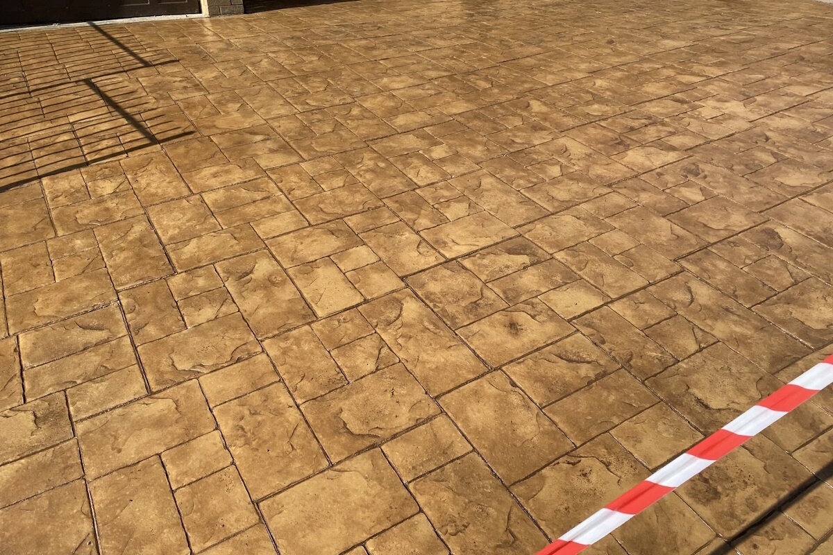 Hormigón impreso acabado piedra